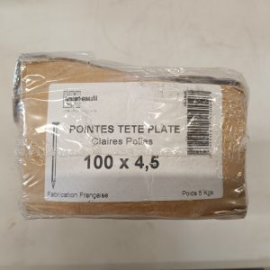 Pointe tête plate Lambert-manufil 100 x 4,5 boite de 5kg