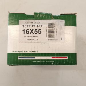 Pointe tête plate acier Paté 16x55