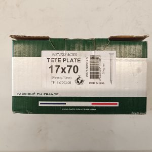 pointe acier tête plate Paté 17x70