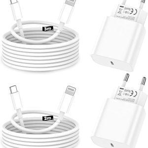 Pack de 2 chargeurs pour téléphone portable iphone
